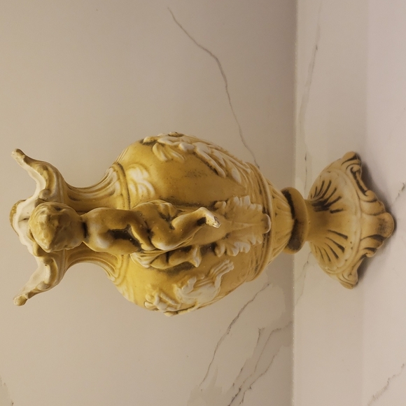 Campodimonte Made in Italy Ceramic pottery Urn Vase Cherabs Angels 12"h x 11"w - Picture 6 of 13